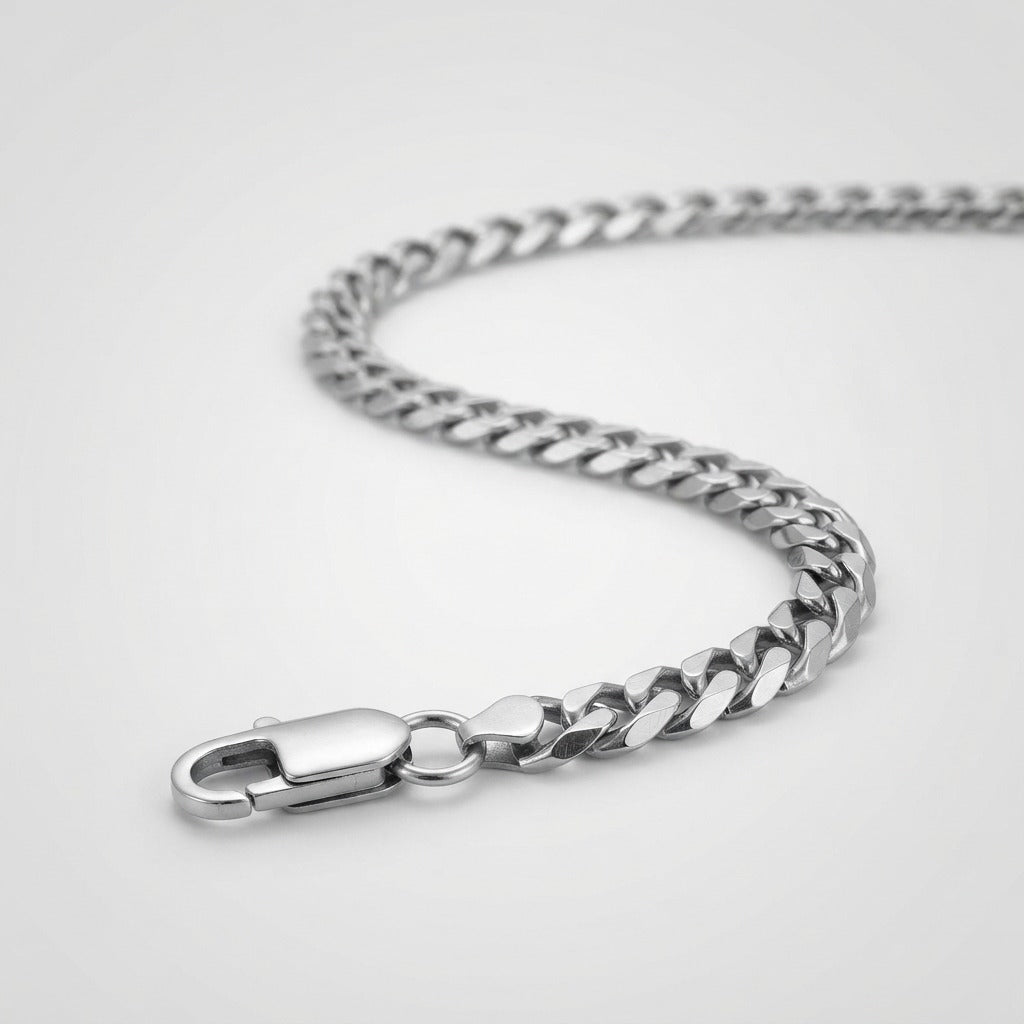 L&P צמיד קובני 5 מ״מ, תקריב חוליות וסוגר