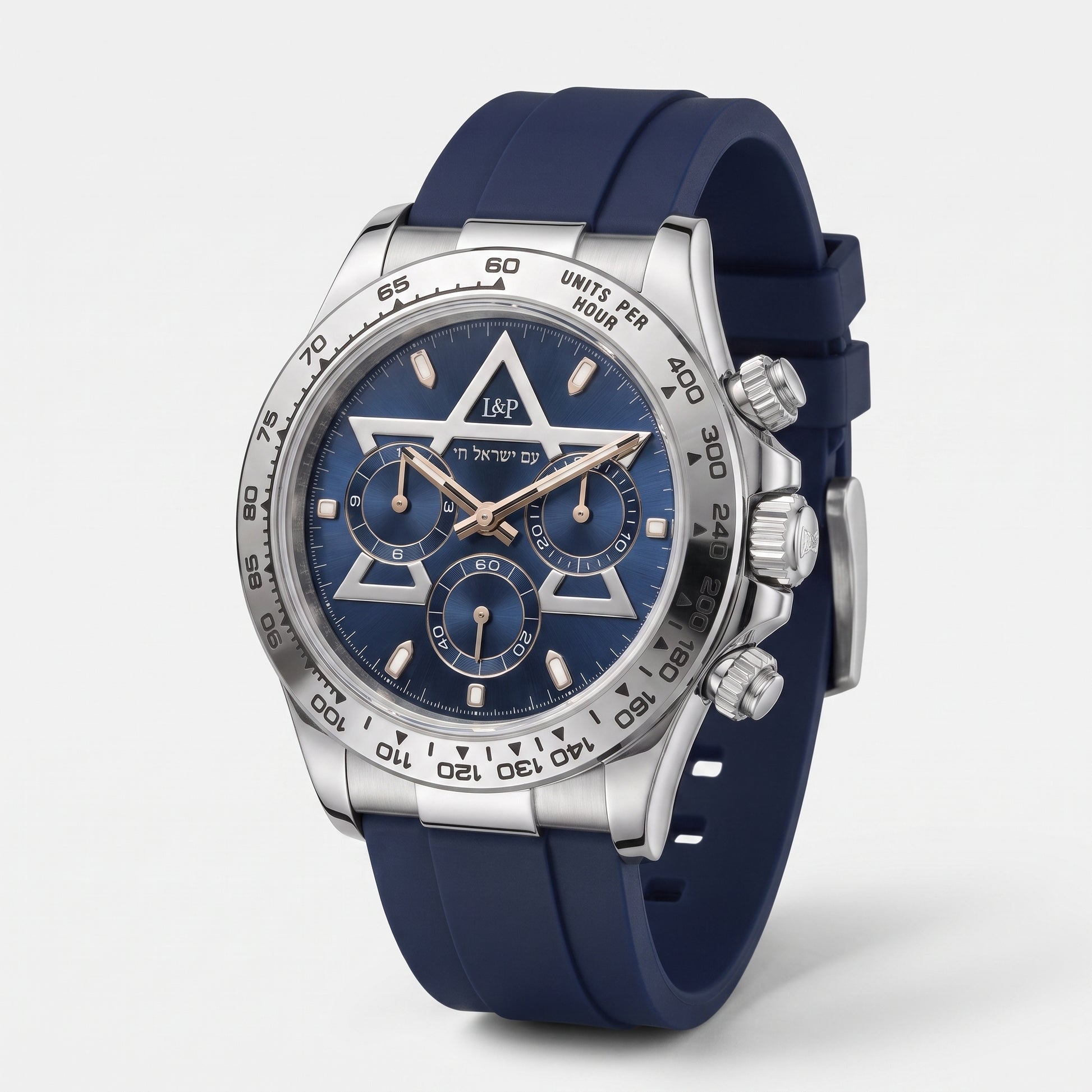 L&P Jerusalem Steel Blue – זווית שלושת רבעי